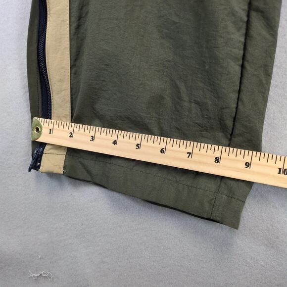 Vtg 90s Tommy Hilfiger Striped Windbreaker Track Pants Men's L Zip Ankle Green - Picture 8 of 10